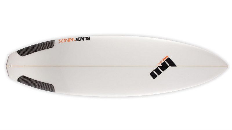 Crow Black wings shortboard surfboard polyester made in France